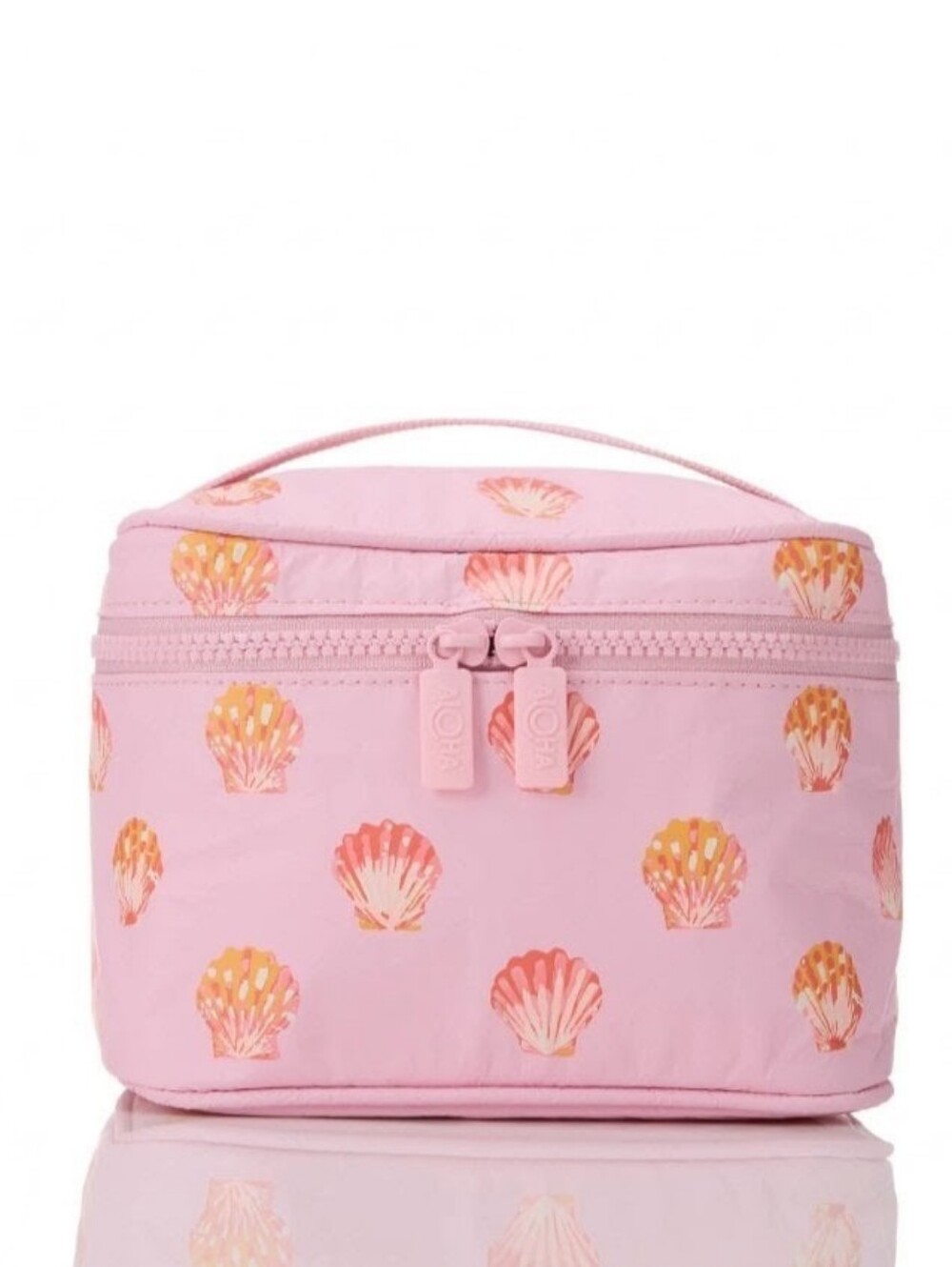 Aloha Collection Pink Sunrise Shell Cosmetic Pouch NWT